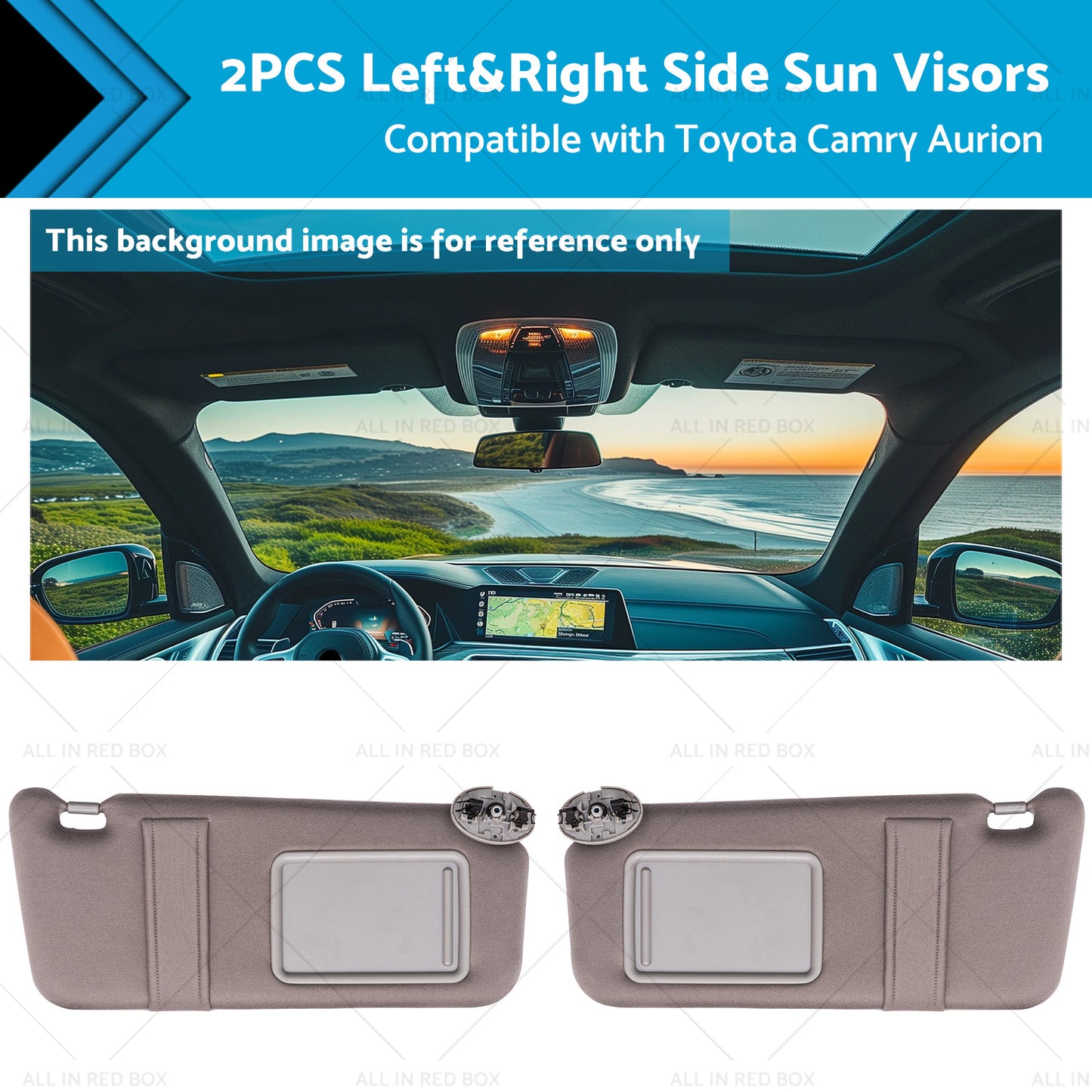 7432006780B0 Left and Right Side Sun Visors Suitable for Toyota Camry Aurion 07-11