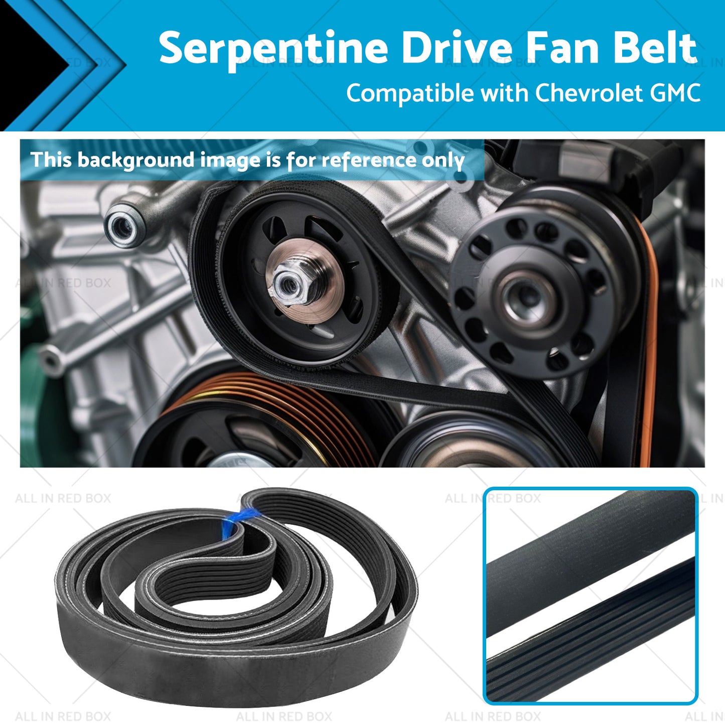 12626076 Serpentine Drive Fan Belt Suitable for 5.3L 6.2L 14-20 Chevrolet GMC