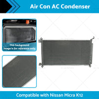 {{ Air Con AC Condenser Suitable for Nissan Micra K12 07/2007-08/2010 650mm 16mm }} - Buy Car Parts Online at {{ Kaka Auto Parts }}.