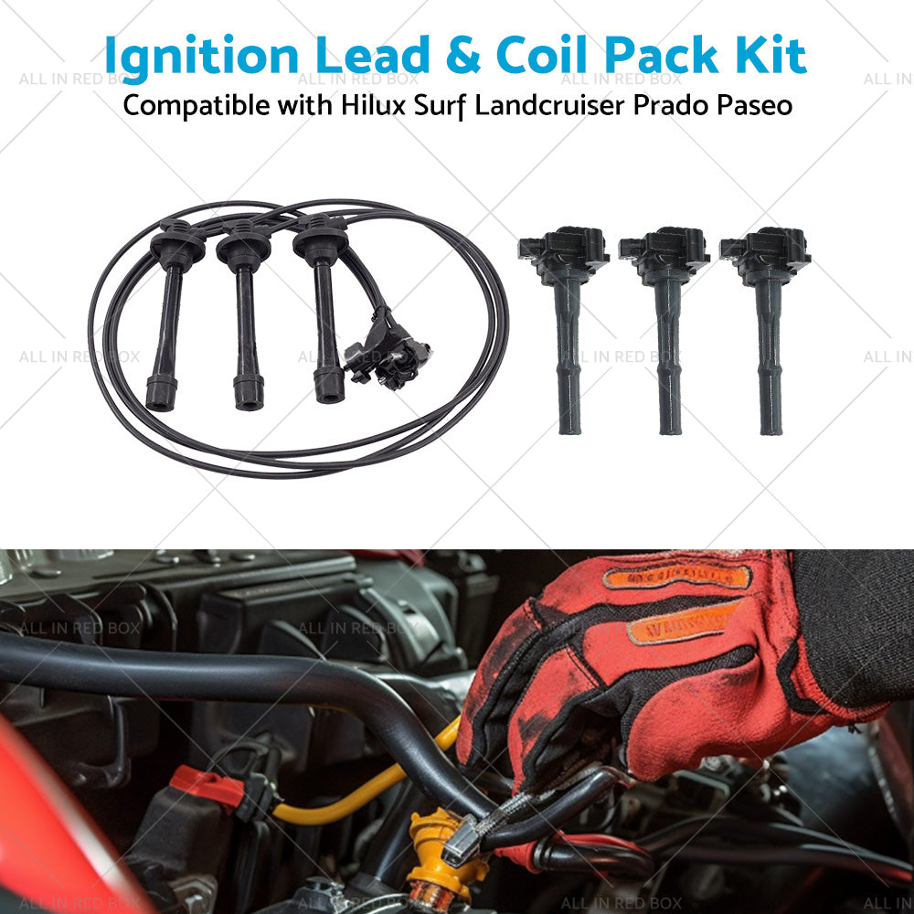 Ignition Lead Coil Pack Kit Suitable for Landcruiser Prado 5VZ-FE 90919-02212