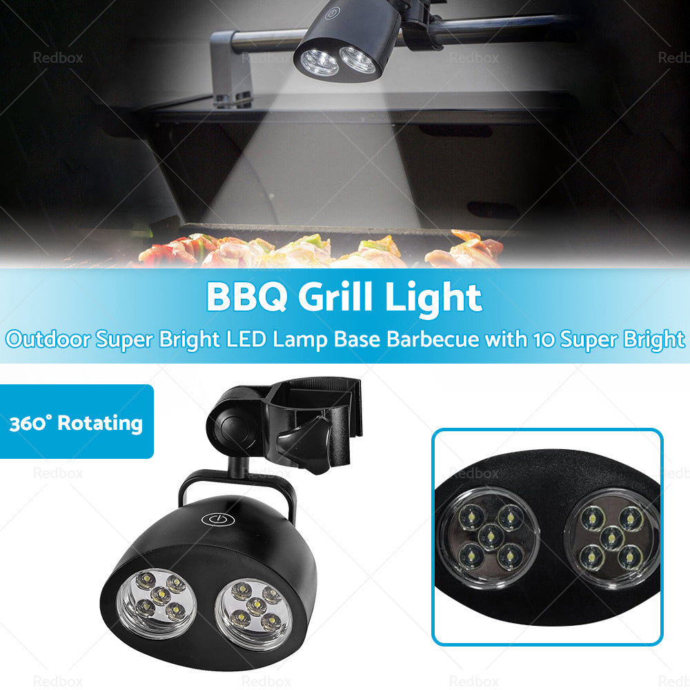 BBQ Grill Light Outdoor Super Bright LED Lamp Base Barbecue with 10 Super Bright