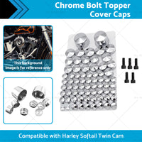 Chrome Bolt Topper Cover Caps Suitable for Harley Twin Cam Softail 07-13