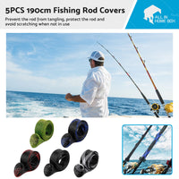 5Pcs 190cm Fishing Rod Cover Rod Sleeve Rod Sock Pole Glove Protector Tools