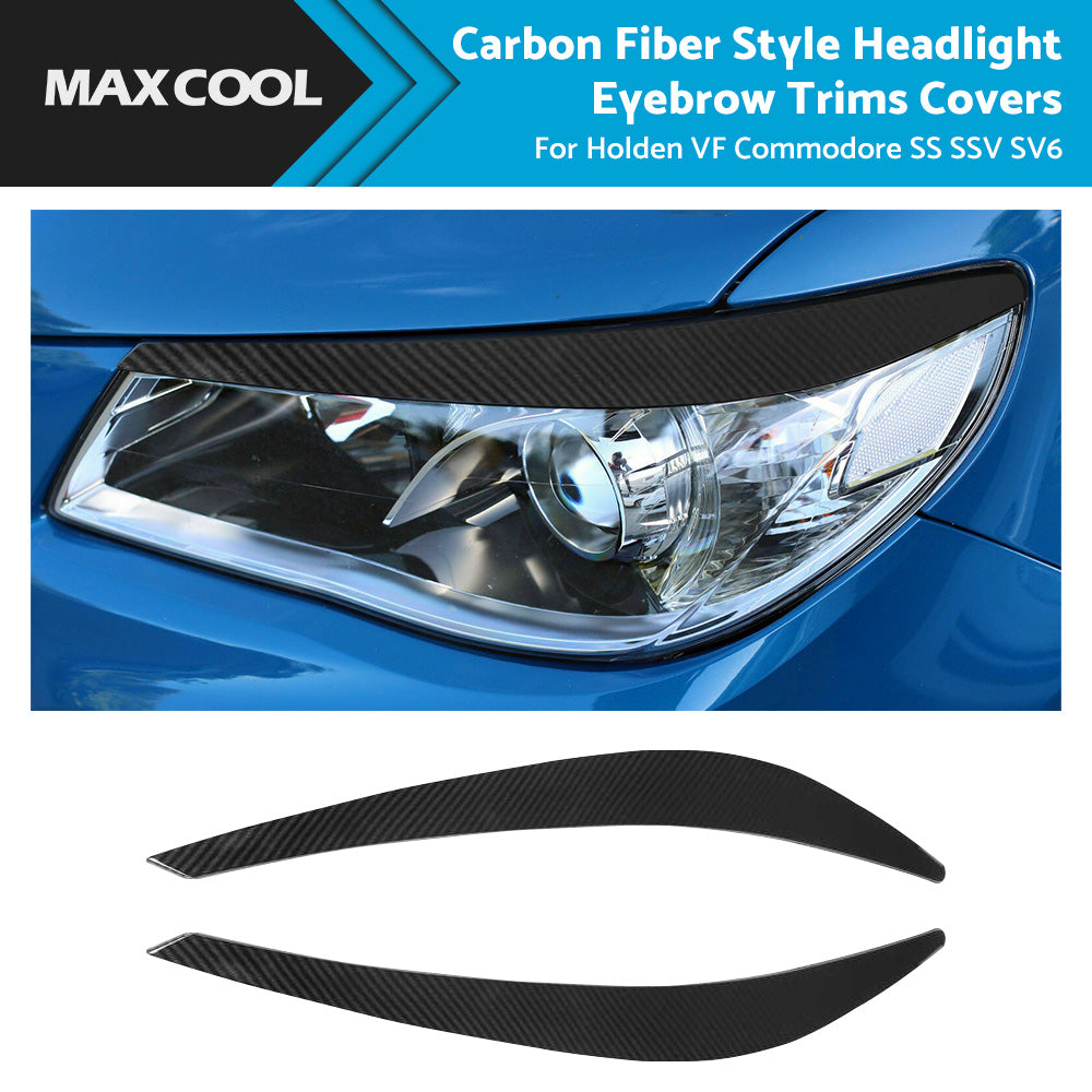 Carbon Fiber Style Headlight Eyebrow Trims Covers for Holden Commodore VF SS SSV