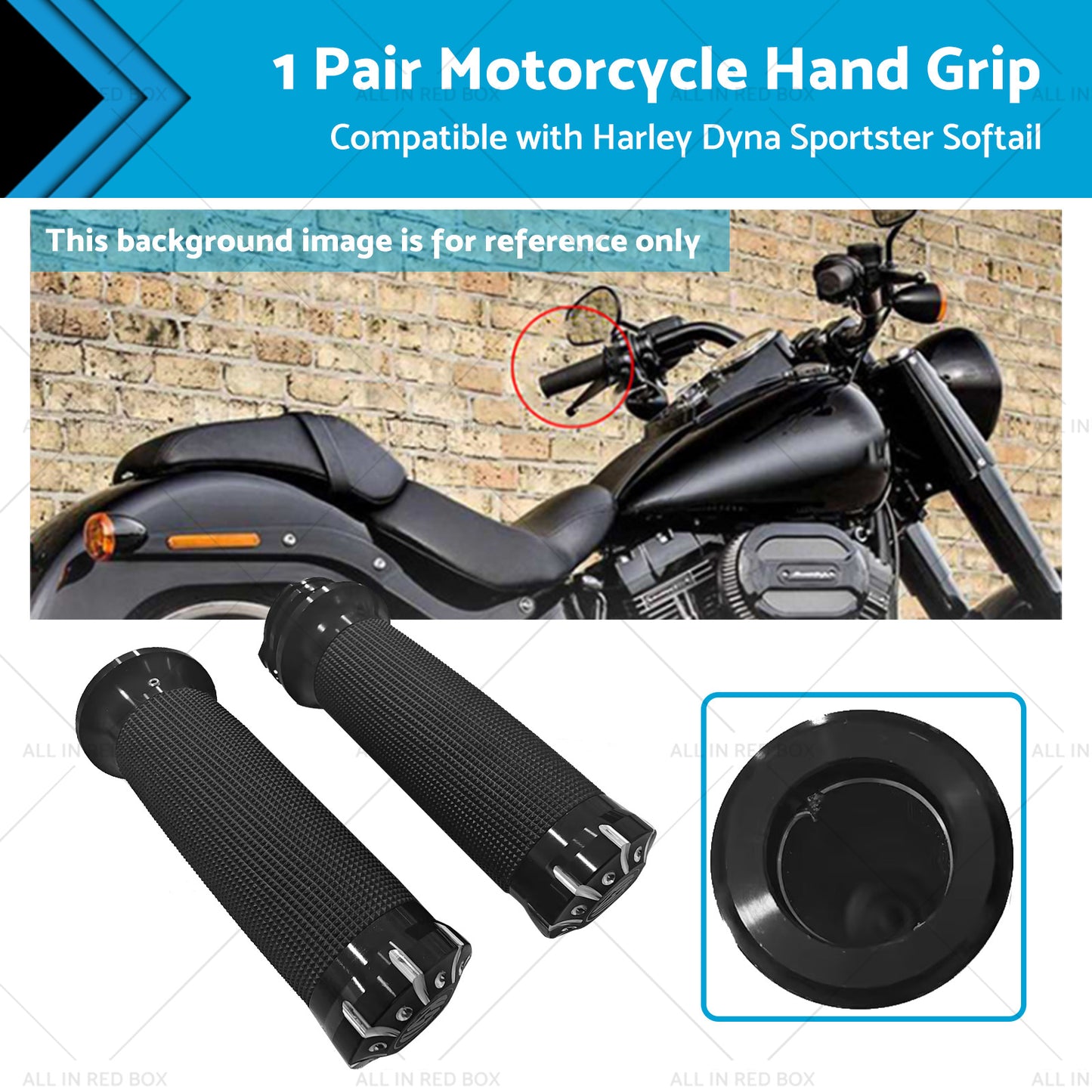 2PCS Motorcycle Handle Bar 1 inch  Hand Grip Suitable for Harley Dyna Sportster