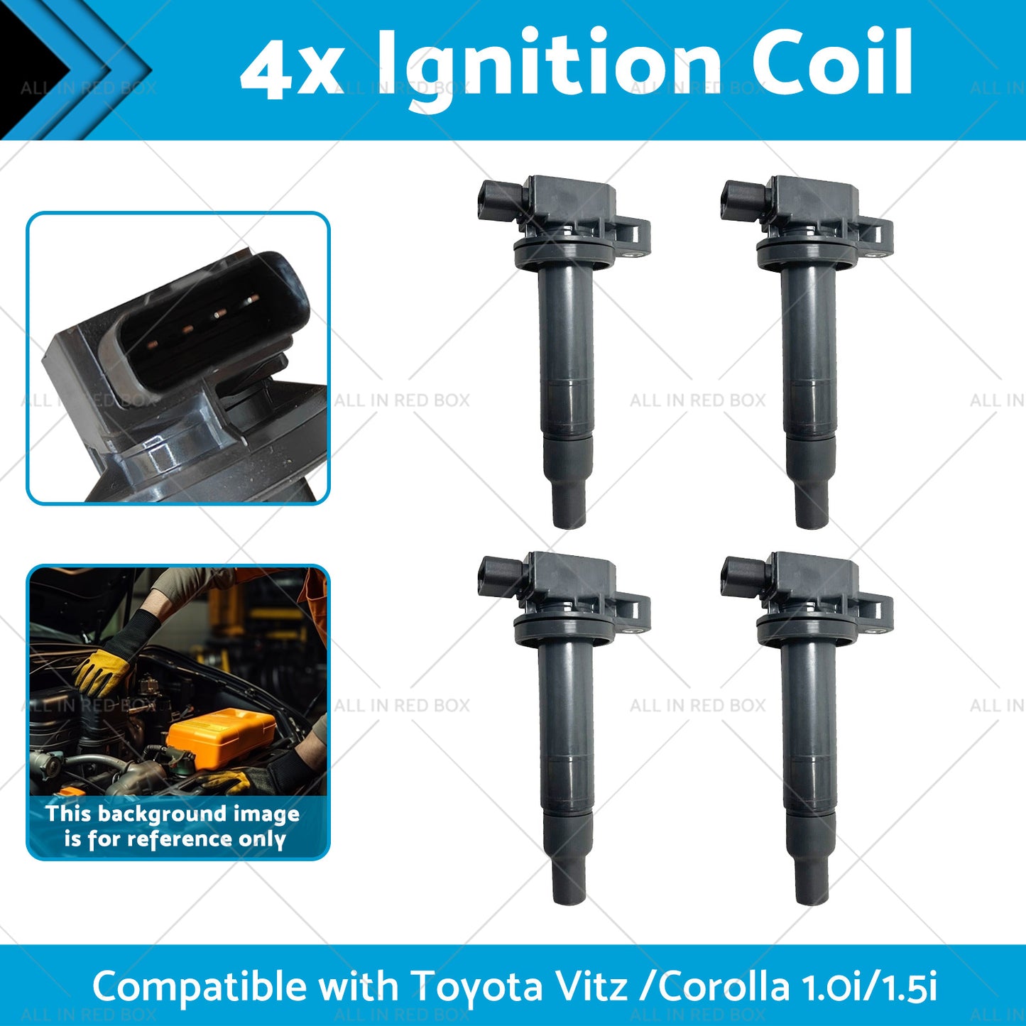 9091902240 4x Ignition Coils Suitablefor Toyota Vitz  00  or Corolla  13  1. 0i or 1. 5i