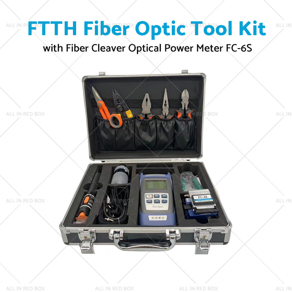 FTTH Fiber Optic Tool Kit with Fiber Cleaver Optical Power Meter FC-6S