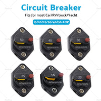 15/20/25/30/40/50A AMP Circuit Breaker Waterproof 12V 32V DC Manual Reset