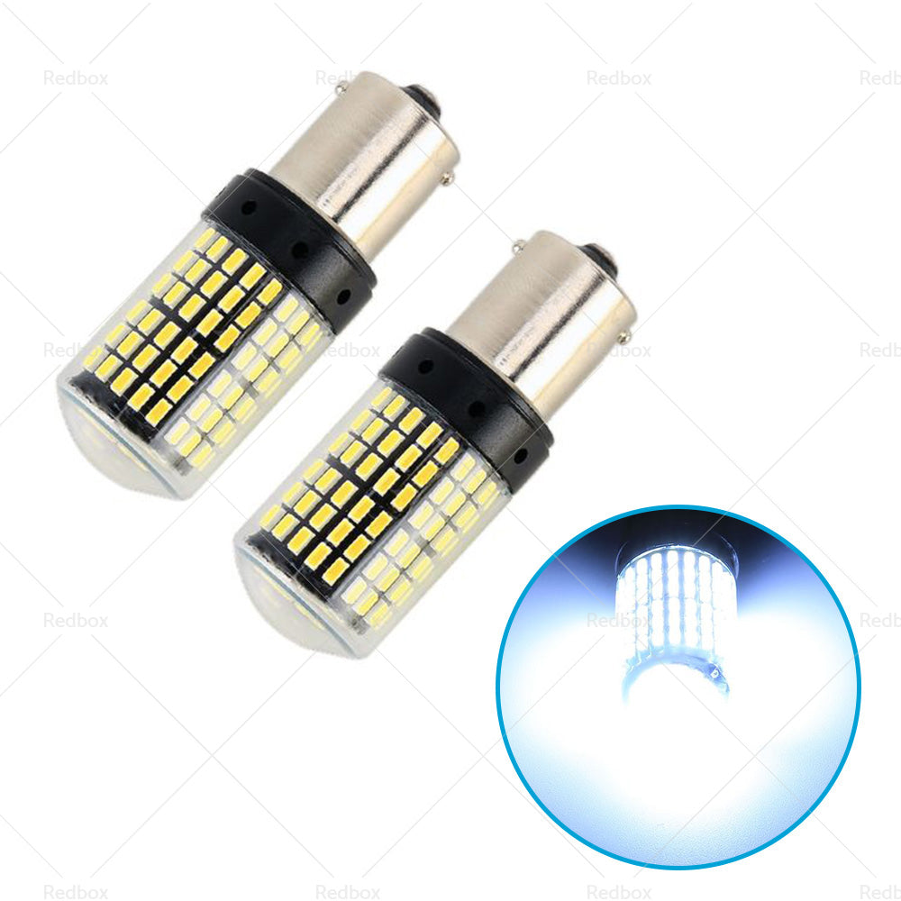 2X P21 or 5W BAY15D 1157 144SMD White LED Canbus Stop Tail Brake Light Bulbs