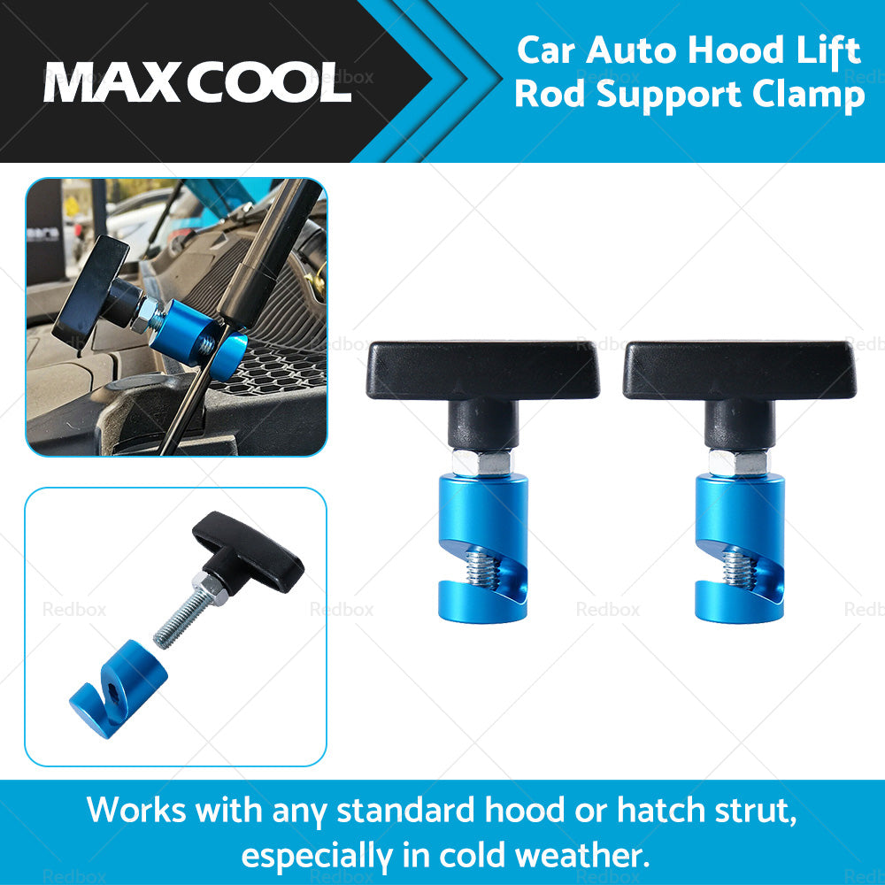 2X Car Auto Hood Lift Rod Support Clamp Shock Prop Strut Stopper Retainer Tool