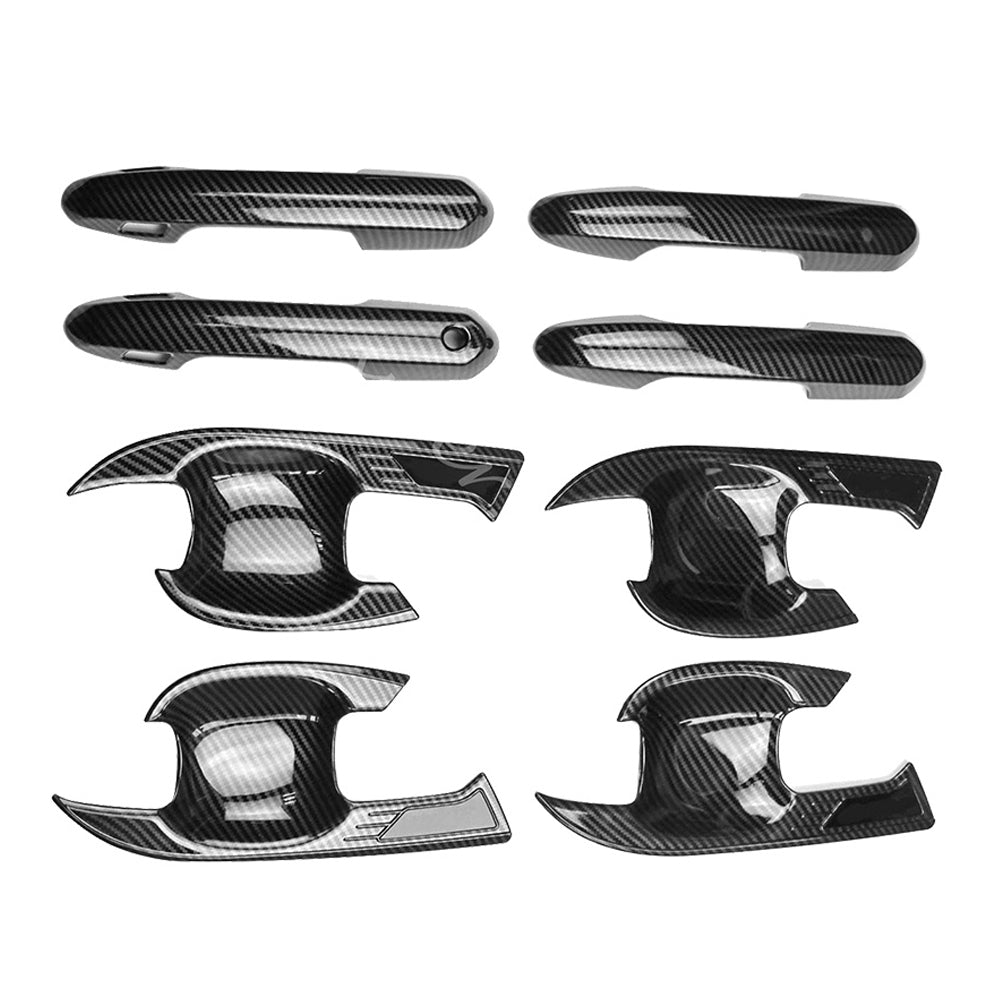 Carbon Fiber Door Handle Cover  Surrounds For Toyota RAV4 Hybrid Edge 2019-2023