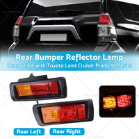 2x Rear Bumper Light Reflector Lamps Suitable for Land Cruiser Prado J90 95 LR