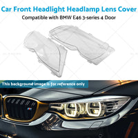 Car Front Headlight Headlamp Lens Cover Suitable for BMW 3-Series E46 4 Door