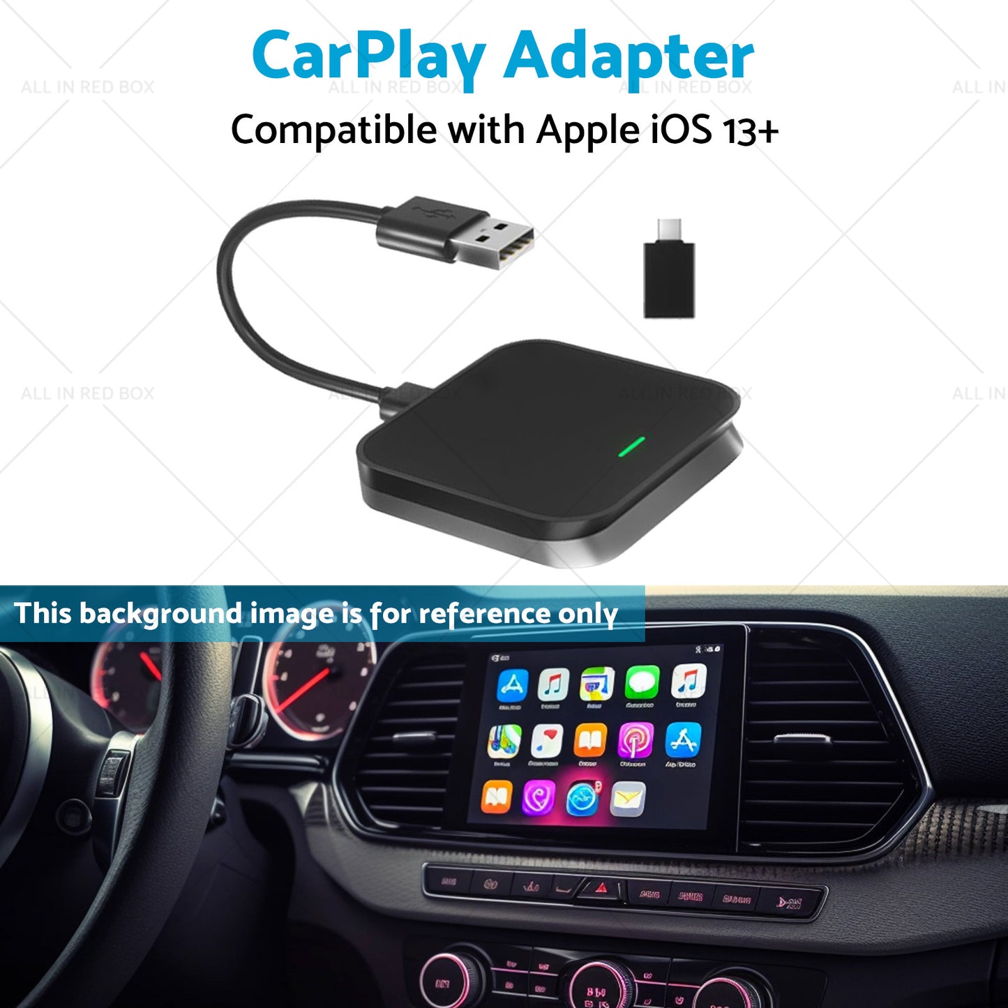 Bluetooth USB Wireless Receiver Black Suitable for Apple CarPlay Adapter