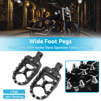 Wide Foot Pegs 360¡ã Roating Suitable For harley Dyna Sportster Fatboy