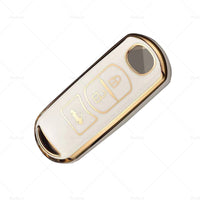 Beige TPU Car Remote Key Fob Case Cover Fits For Mazda 2 3 5 6 CX-3 CX-5 CX-7