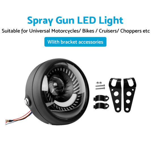 Motorcycle 6. 5inch LED Headlight Spiral Side Mount Bracket Suitable For Cafe Racer