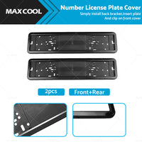 2x European Number License Plate Cover Frame Holder Mounting Bracket Standard