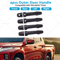 4PCS Matt Black Door Handle Cover Suitable For Mitsubishi Triton MQ MR 2015-2021