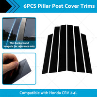 6PCS Black Window Trim Covers Suitable for 07-11 Honda CRV 2. 4L