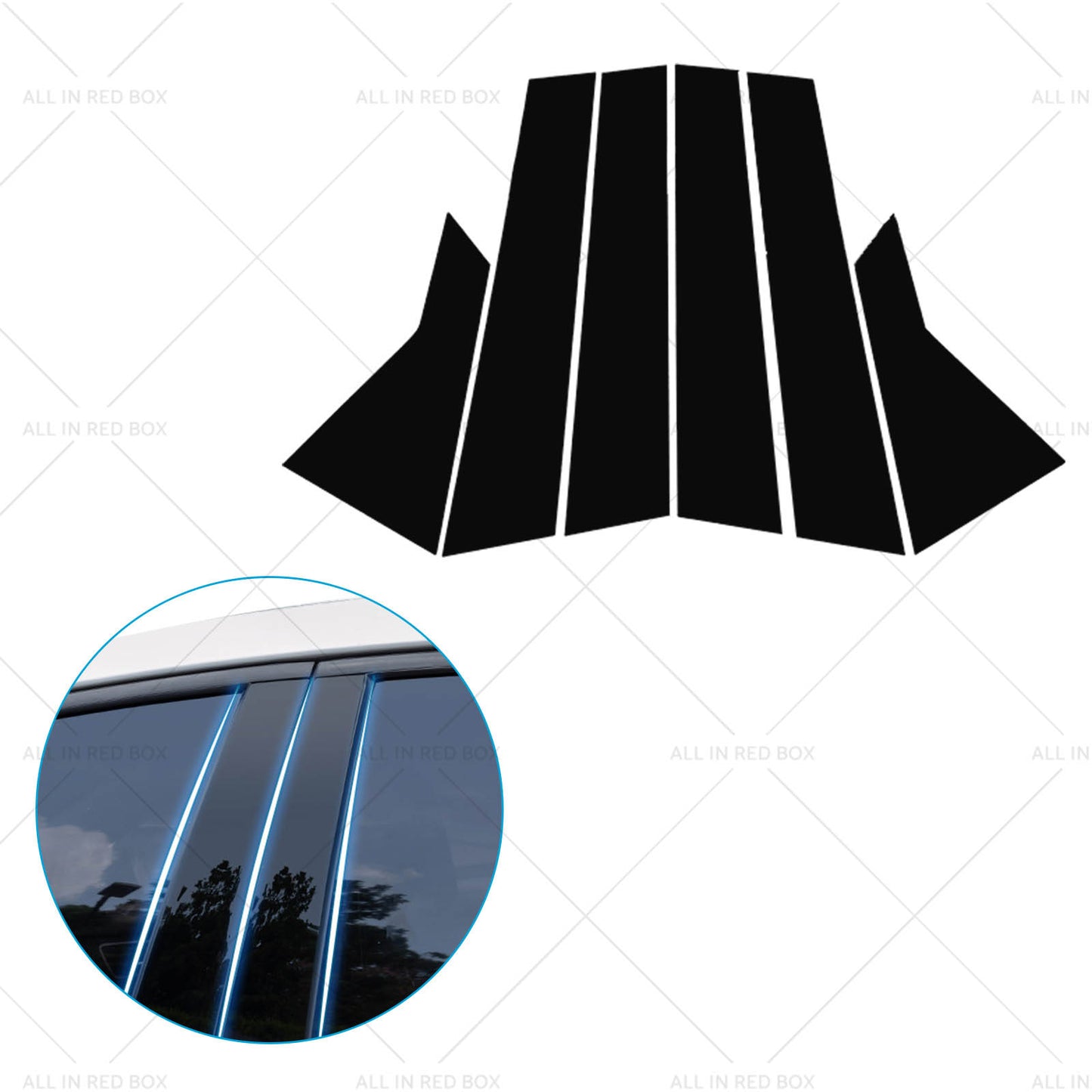 6x Black Pillar Post Cover Trims Suitable for 2022 Honda Civic