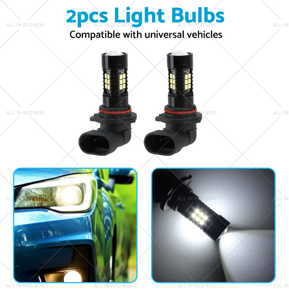 2PCS 9006 HB4 LED Fog Light 6000K White 3030 21 SMD Car Driving DRL Light Bulbs