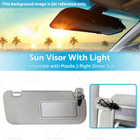 BBM369-270C-75 Right Driver Side Sun Visor With Light Suitable for Mazda 3 10-13