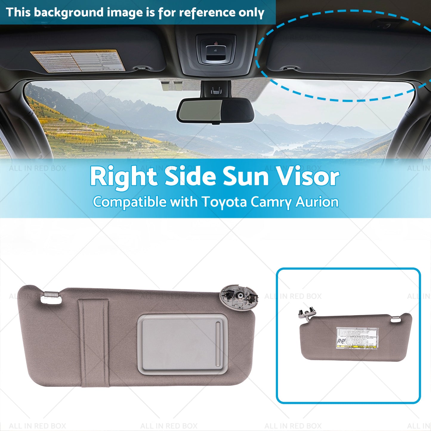 74310-06750-E0 Right Side Sun Visor Suitablefor Toyota Camry Aurion 07-11