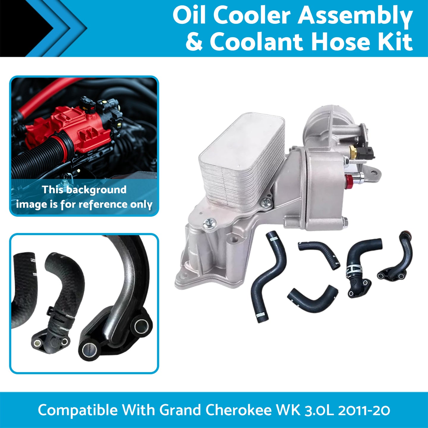 {{ Complete Oil Cooler Assembly Suitable For Jeep WK2 3.0L EcoDiesel 68269916AB }} - Buy Car Parts Online at {{ Kaka Auto Parts }}.