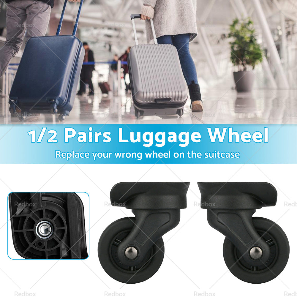 1/2 Pair Replacement Luggage Suitcase Spare Swivel Wheel 360° Spinner W193 Black