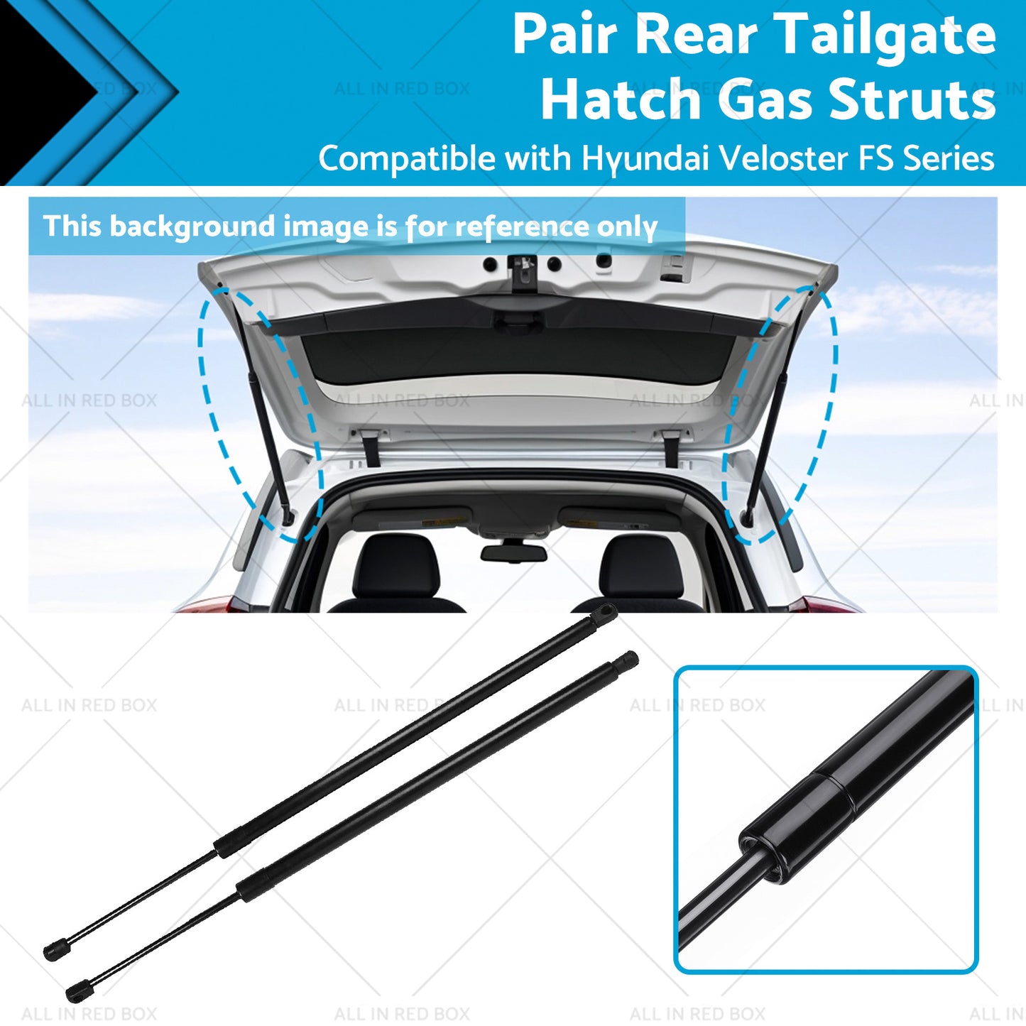 Pair Rear Tailgate Hatch Gas Struts Suitable for Hyundai Veloster FS 2012-2018