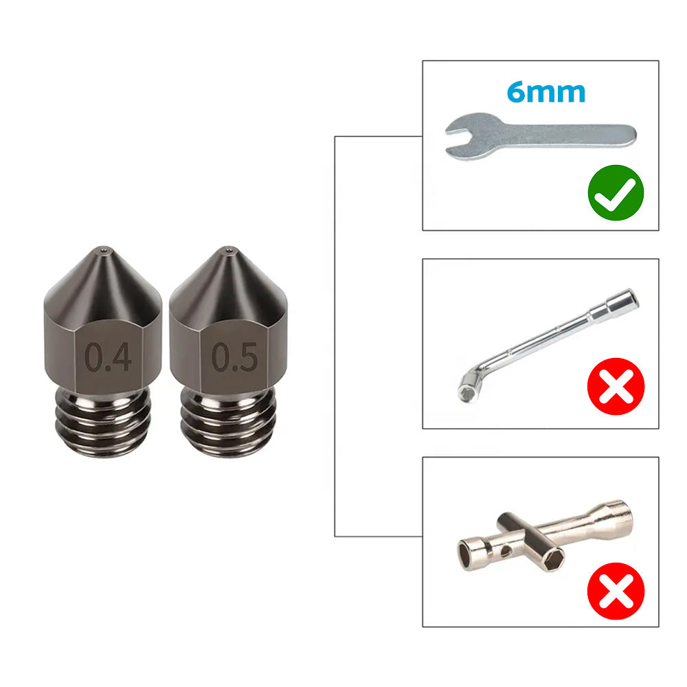 10Pcs Hardened Steel Nozzle Suitable for Creality CR-10 Ender 3 Pro 5 Series