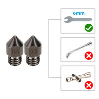 10Pcs Hardened Steel Nozzle Suitable for Creality CR-10 Ender 3 Pro 5 Series