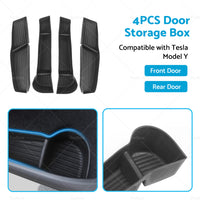 Suitable for Tesla Model Y 4PCS Front Rear Door Side Storage Box Tray Organizer