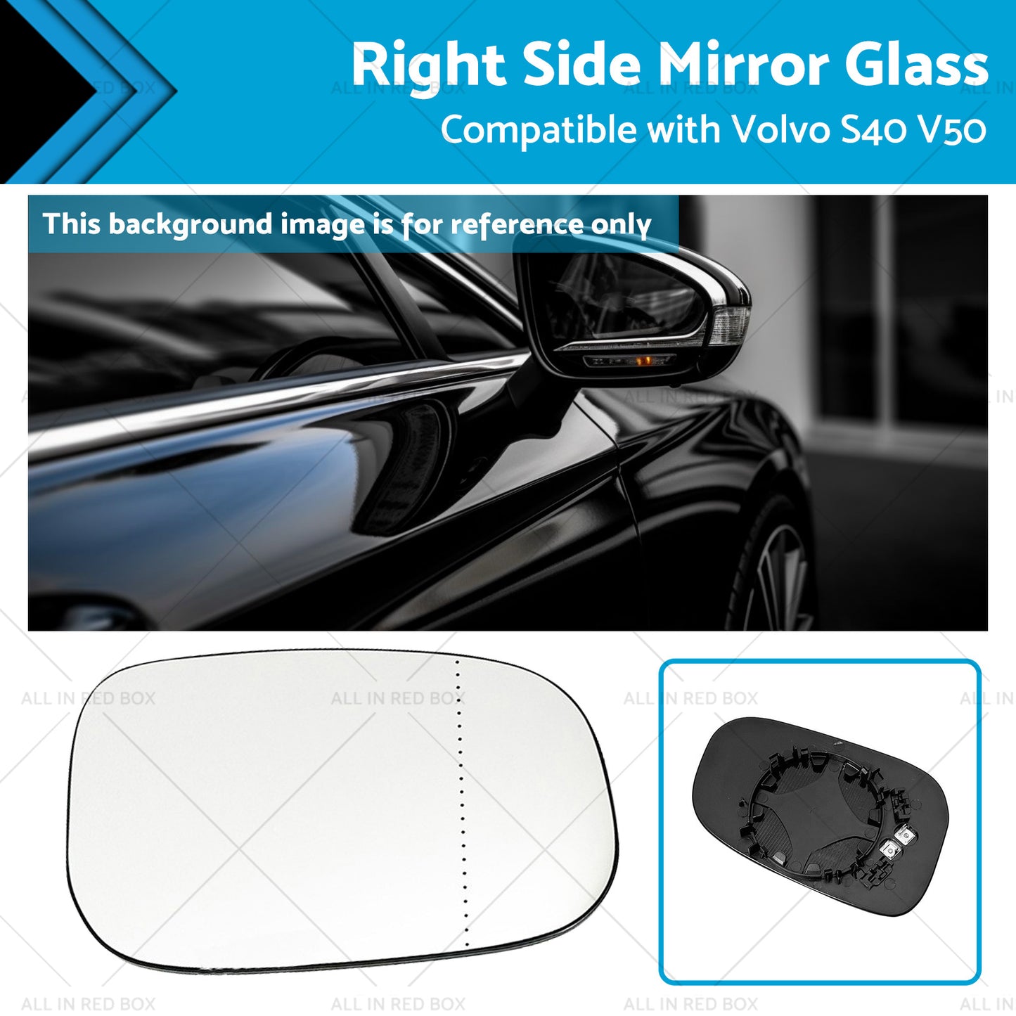 Right Side Mirror Glass Suitablefor Volvo S40 M V50 T5 04-12 Large Blinker Type?