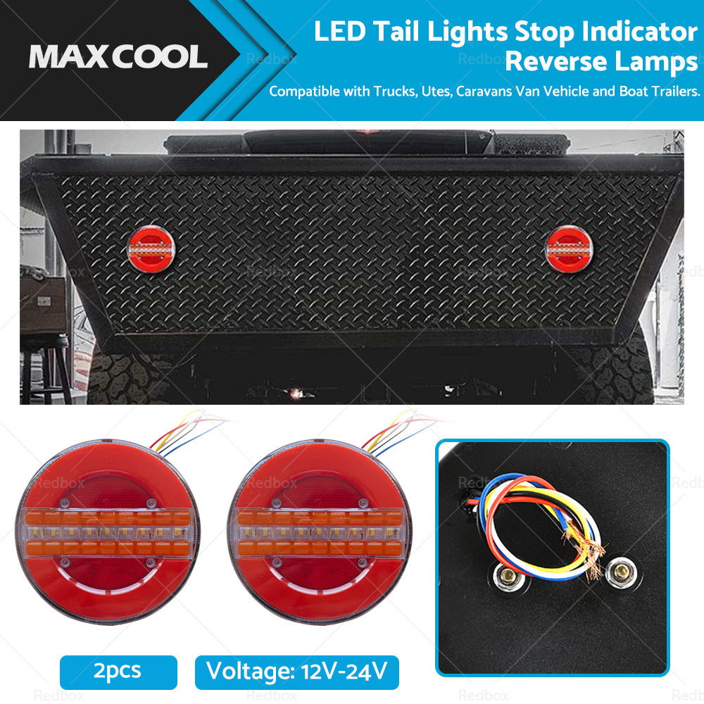 2x LED Tail Lights Stop Indicator Reverse Lamps Suitable For Trailer Truck Ute