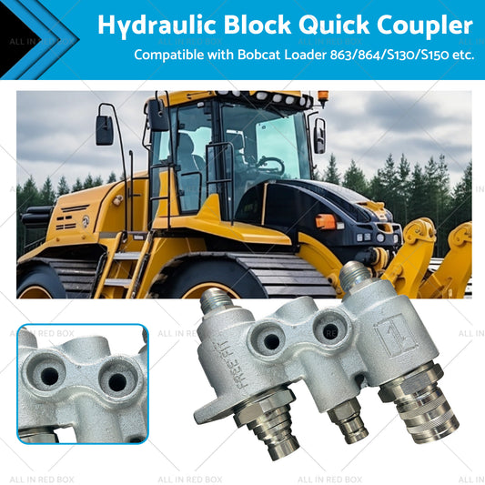 For Bobcat Hydraulic Block Quick Coupler Flat Face FFH Auxillary Valve 6678076