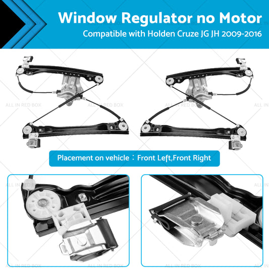 Window Regulator Front LH+RH Suitable For Holden Cruze JG JH 2009-2016 no Motor