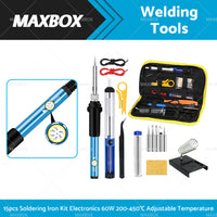 15IN1 Soldering Iron Kit 60W Electronics Welding Tool Adjustable Temperature AU