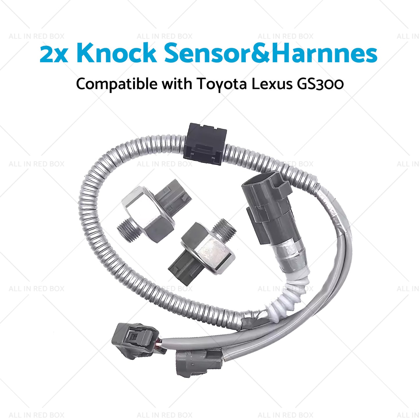 89615-12090 2x Knock Sensor and Harnnes Suitable for Toyota Lexus GS300 3. 0L 4Runner