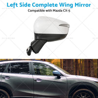 LH Door Wing Mirror Suitable for Mazda CX-5 2015-2016 No BlindSpot 8 Wires White