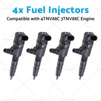 4x Fuel Injectors Suitable for 4TNV88C 3TNV88C Engine 129A00-53100 0445110463