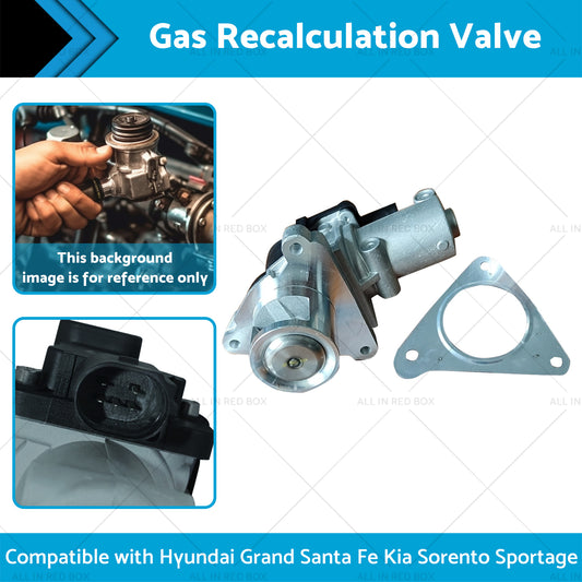 Gas Recalculation Valve Suitable for Sportage Sorento ix35 Santa Fe 2.0 2.2 CRDi