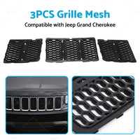 3X ABS Front Grille Mesh Grill Insert Kit Suitable For 14-16 Jeep Grand Cherokee