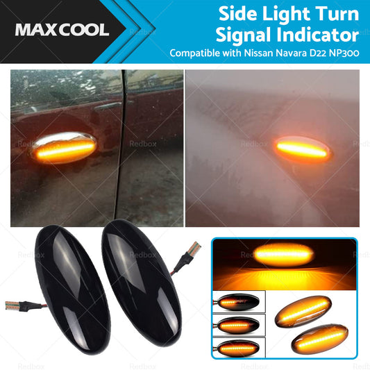 2x Dynamic Side Light Turn Signal Indicator Suitable For Nissan Navara D22 NP300