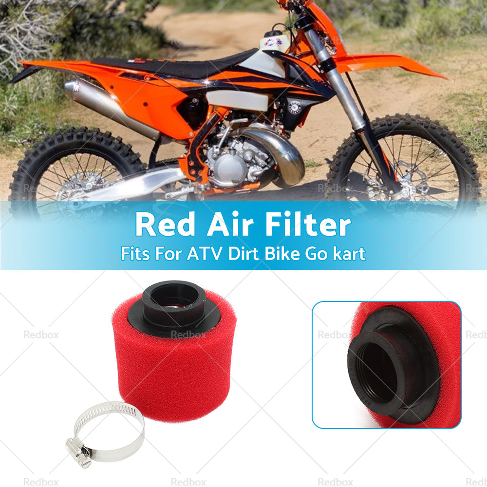 RED 38mm Foam Pod Air Filter Cleaner For 125cc PIT PRO Quad Dirt Bike ATV Buggy