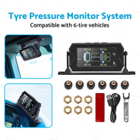 Tyre Pressure Monitoring System  6 Wheel Sensor for Caravan Truck Trailer Solar