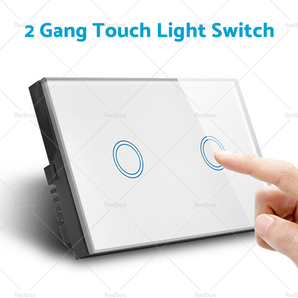 1Piece 1/2/3 Gang Touch Wall Light Switch LED 1 Way Touch Glass Switch