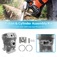 Piston  and  Cylinder Assembly Kit Suitable for Stihl 025 023 MS250 MS230 42. 5mm