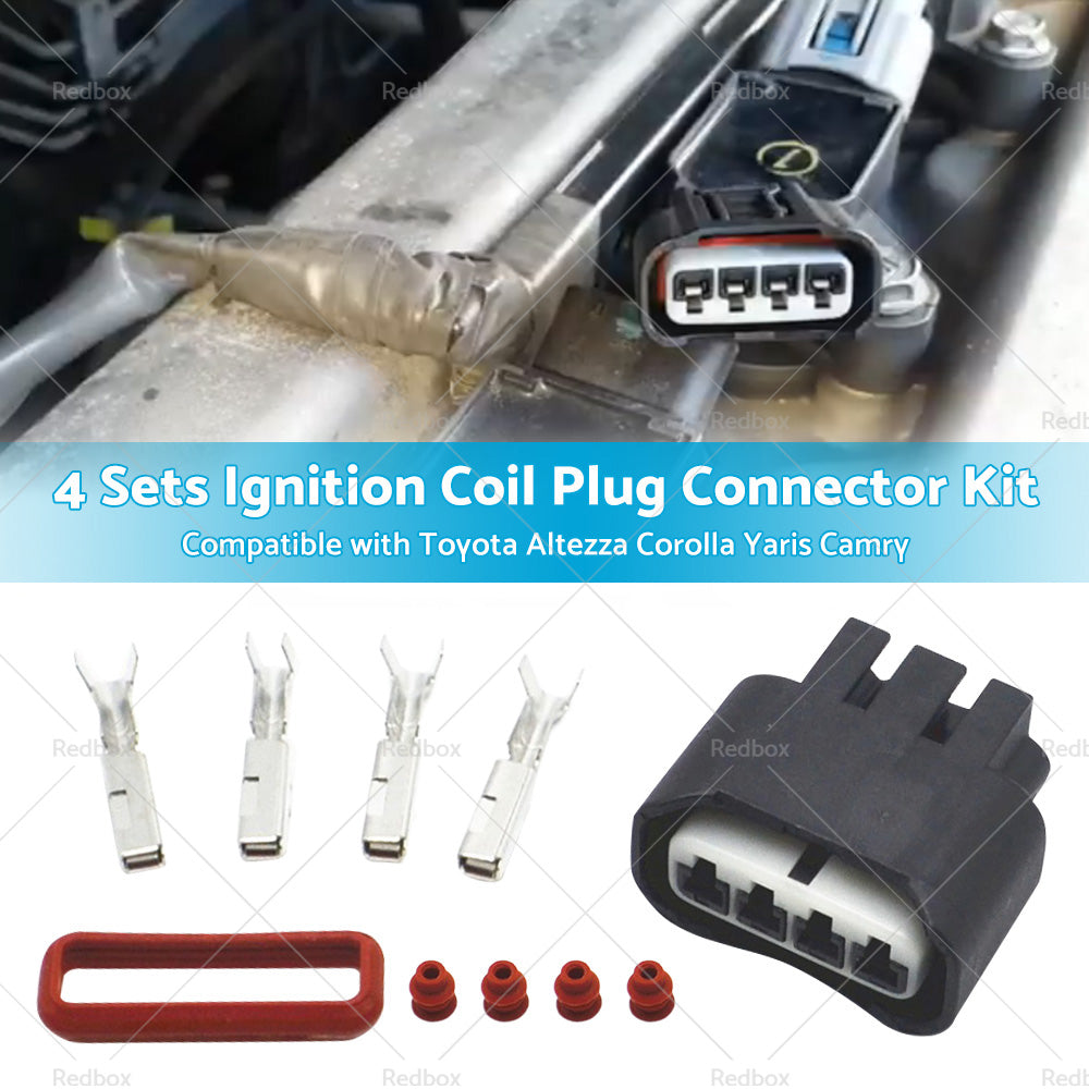 90980-11885 4 SETS Ignition Coil Plug Connector Kit Suitable For Toyota Yaris